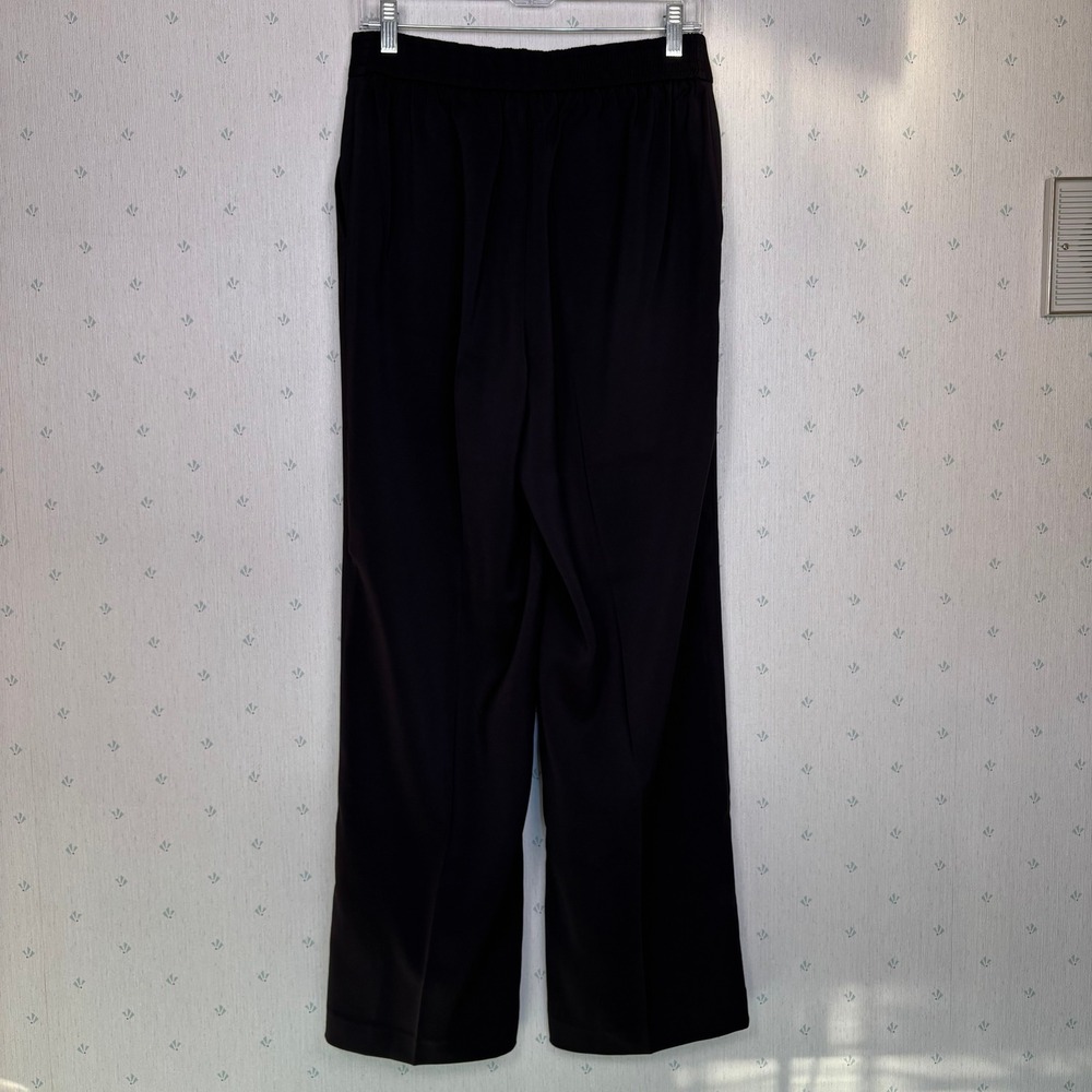 Quince Stretch Crepe Classic Trouser Pants 10 Black Minimalist - Picture 5 of 16